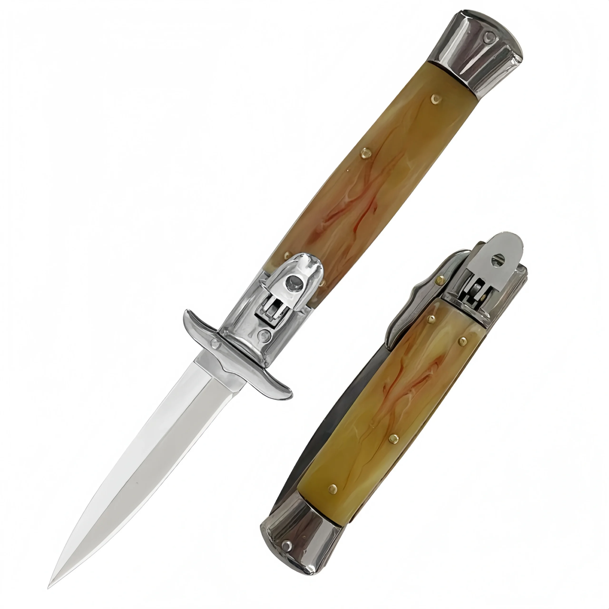 O1CN01eQu0PZ1zdbOO2rO3D_2220574796737-0-cib-scaled-1.webp Automatisches Flick-Messer-Stiletto-Messer – klassischer Horngriff im italienischen Stil